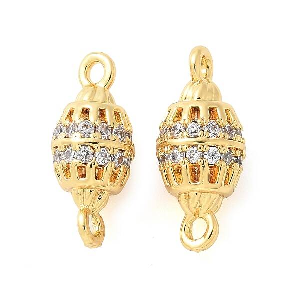 Brass Micro Pave Cubic Zirconia Connector Charms