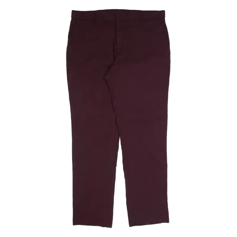 TOMMY HILFIGER Chino Mens Trousers Maroon Slim Straight W34 L30