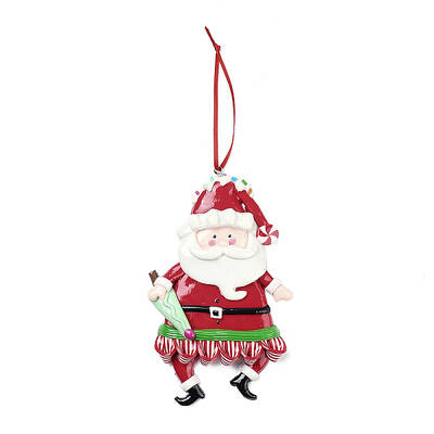 Christmas Santa Claus Handmade Polymer Clay Pendant Decorations