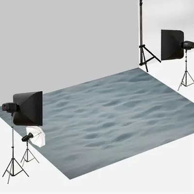 Light Grey Sea Wave Texture Photography Floor Mat - Aperturee