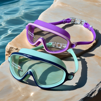 2 Pack Swim Goggles for Kids Ages 3-15 Anti-Fog Anti-UV Wide Vision Waterproof No Leak Swimming Goggles for Boys and Girls