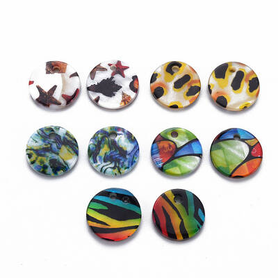 Printed Freshwater Shell Charms