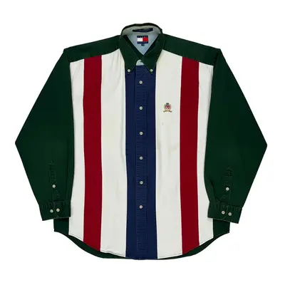 Tommy Hilfiger Striped Shirt - Large Blue Cotton