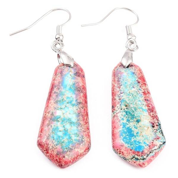 Natural Regalite/Imperial Jasper/Sea Sediment Jasper Dangle Earrings