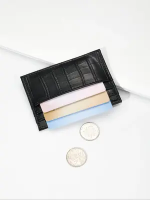 Women's Simple Plain Crocodile Pattern Wallet, Casual Multi-slot Card Holder for Women & Girls, Casual Trendy Versatile High-...