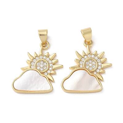 Brass Micro Pave Clear Cubic Zirconia Pendants