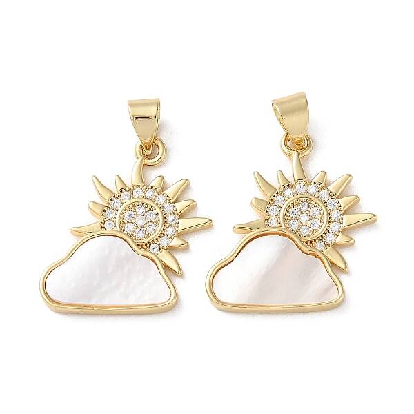 Brass Micro Pave Clear Cubic Zirconia Pendants