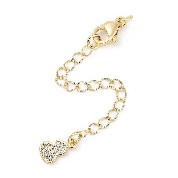 Brass Micro Pave Cubic Zirconia Ends with Chains