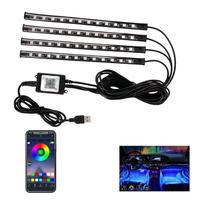 Atmosphere Light, RGB Smart APP Contro Lights, USB Powered Car Ambient Lighting, Decorative LED Strip Lights for Car, Car Dec...