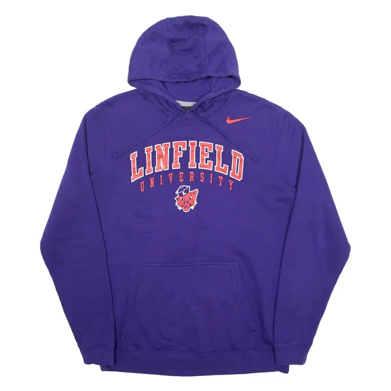 NIKE Linfield University Mens Purple Hoodie USA L