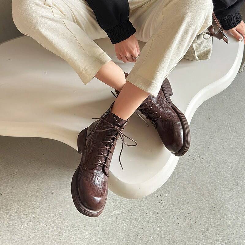 CHIKO Aiken Round Toe Block Heels Ankle Boots