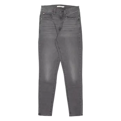 LEVI'S 721 High Rise Womens Jeans Grey Slim Skinny Stone Wash W27 L28