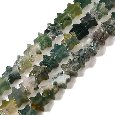 Natural Moss Agate Beads Strands