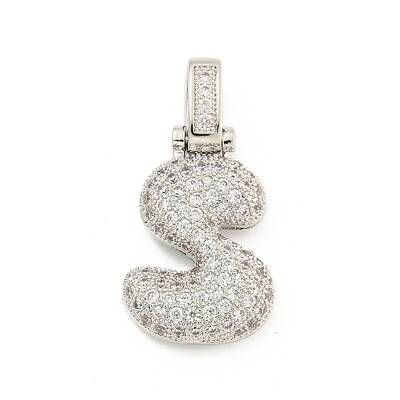 Brass Micro Pave Clear Cubic Zirconia Pendants