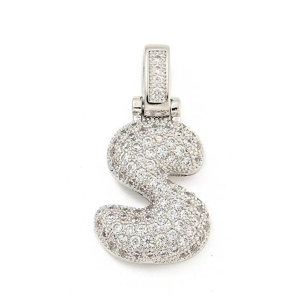 Brass Micro Pave Clear Cubic Zirconia Pendants