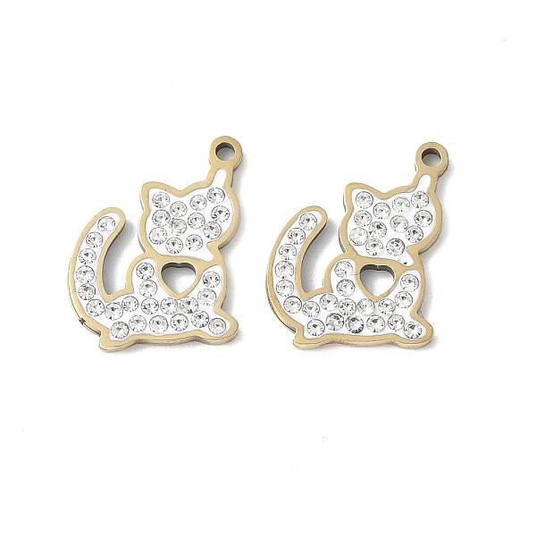 201 Stainless Steel Rhinestone Pendants