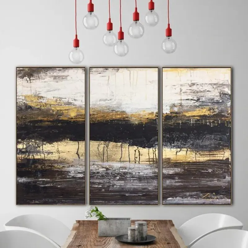 Original Art Large Acrylic Abstract Gold Painting | LAKELAND