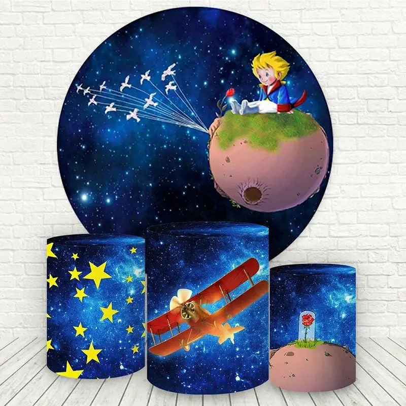 Aperturee Blue Night Sky And Prince Round Baby Shower Backdrop | Round Backdrop Cover Diy | Baby Shower Round Backdrop | Cust...