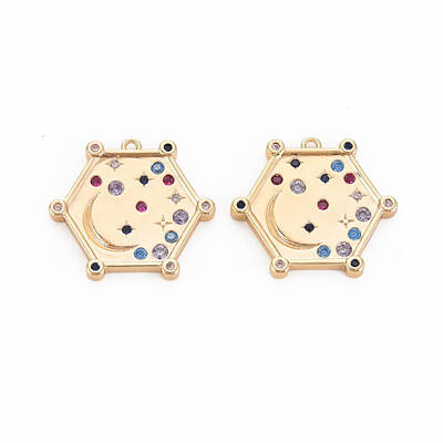Brass Micro Pave Cubic Zirconia Pendants