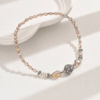 AB Color Glass & Alloy Beaded Anklets for Women