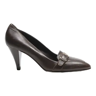 BALLY Pump Heels Brown Leather Womens UK 9.5