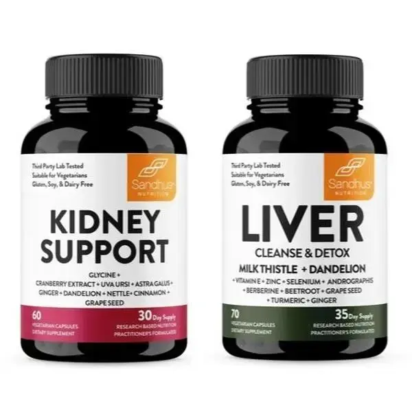{Sandhus} Liver & Kidney Cleanse Your Liver and  Purify Your Kidneys Healthcare Natural Fitness Supplement Capsule Bathroom D...