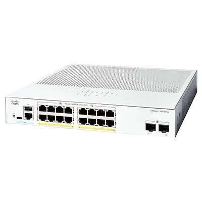 Cisco C1300-16P-2G | Catalyst 1300 Series 1300-16P-2G 16 x 10/100/1000Base-T RJ-45 PoE+ and 2 x 1GbE SFP Uplink Ports Layer 3...