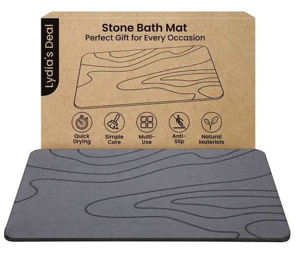 Stone Bath Mat, Diatomaceous Earth Bath Mat Non-Slip Bath Stone Shower Mat Diatomite, Quick Drying Absorbent for Floor Super ...