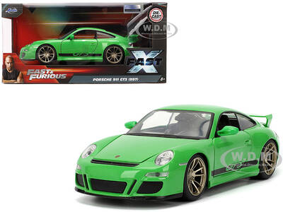 Porsche 911 GT3 (997) Green with Black Accents Fast X (2023) Movie Fast & Furious Series 1/24 Diecast Model Car by Jada