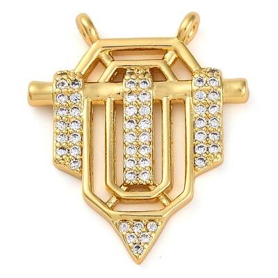 Brass Micro Pave Cubic Zirconia Pendants
