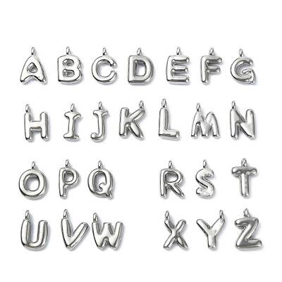 304 Stainless Steel Alphabet Pendants