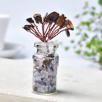 Natural Tiger Eye Chips Tree Decorations