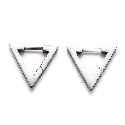 Tarnish Resistant 304 Stainless Steel Triangle Huggie Hoop Earrings