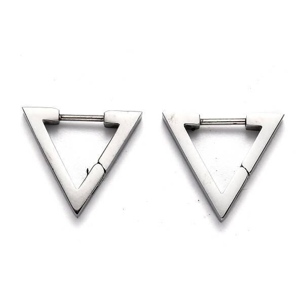 Tarnish Resistant 304 Stainless Steel Triangle Huggie Hoop Earrings