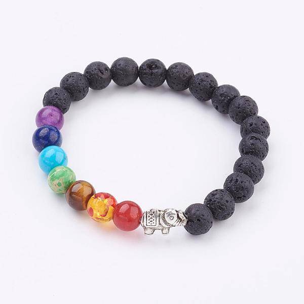 Natural Lava Rock Stretch Bracelets