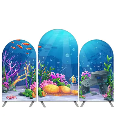 Aperturee Cartoon Under The Sea World Theme Birthday Arch Backdrop Kit | Diy Chiara Backdrop | Arch Backdrop Diy | Diy Arch B...