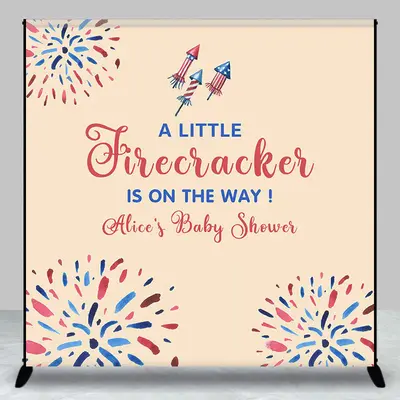 A Little Firecracker Custom Baby Shower Backdrop - Aperturee