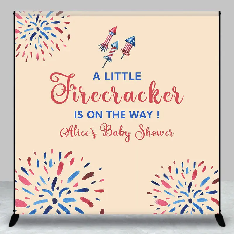 A Little Firecracker Custom Baby Shower Backdrop - Aperturee