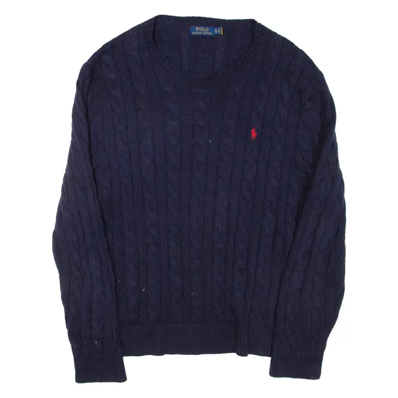 POLO RALPH LAUREN Mens Jumper Blue Cable Knit XL