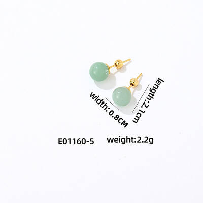 Handmade Fashion Gemstone Stainless Steel Bead Earrings Accessories for Autumn/Winter