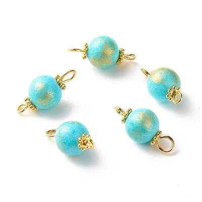 Natural Mashan Jade Connector Charms