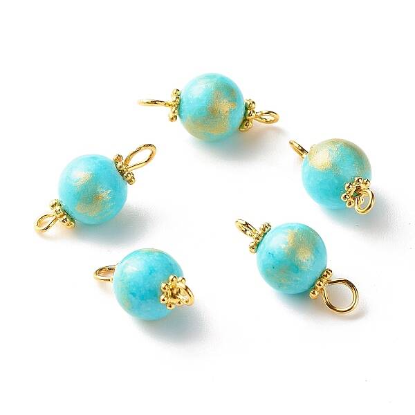 Natural Mashan Jade Connector Charms