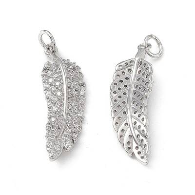 Brass Micro Pave Clear Cubic Zirconia Pendants