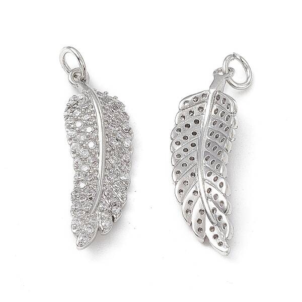 Brass Micro Pave Clear Cubic Zirconia Pendants