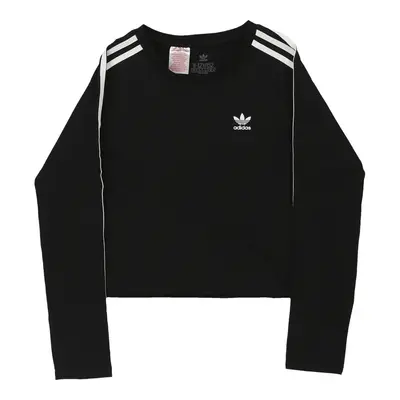 Age 11-12 Adidas Cropped Sweatshirt - Medium Black Cotton Blend