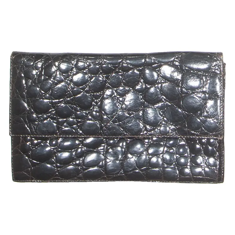 Womens Clutch Bag Black Leather Animal Print