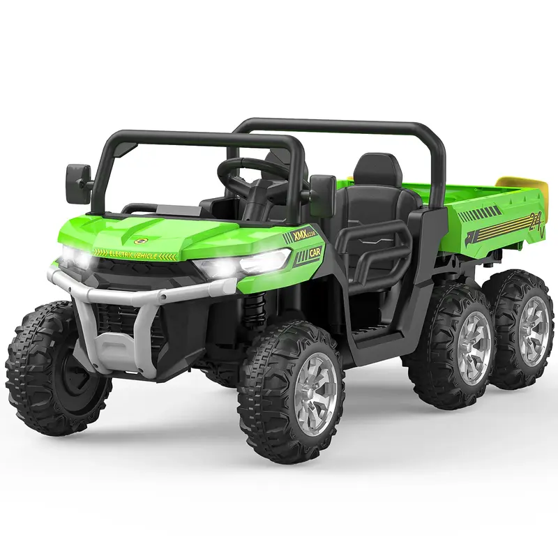 Garvee Ride - P Series: 2-Seater Ride on Car,6X6 24V Kids Ride On Dump Truck with Remote Control Electric Utility Vehicles UT...