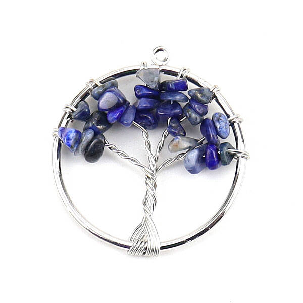 Natural Lapis Lazuli Tree fo Life Pendants