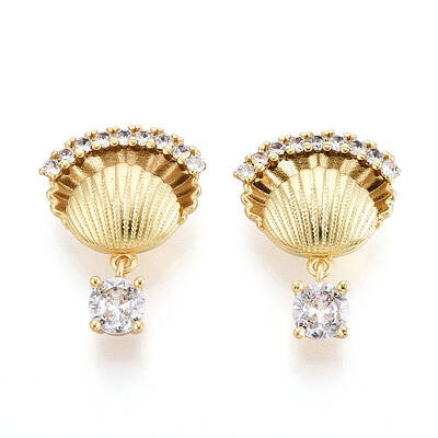 Brass Micro Pave Cubic Zirconia Pendants