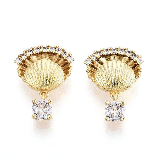 Brass Micro Pave Cubic Zirconia Pendants
